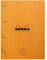 RHODIA 118016C - Bloc-Notes Agrafé Coté Side Orange - A4 - Petits Carreaux - 80 Feuillets Détachables Perforation 4 Trous - Papier Clairefontaine 80 g/m² - Couverture Souple et Résistante