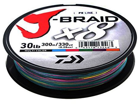 Daiwa J-Braid X8 0,22mm 19,5Kg 300m Multicolor Geflochtene Schnur