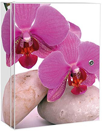 banjado® XXL Medizinschrank abschliessbar mit Motiv Orchidee 35x46x15cm - großer Arzneischrank/Medikamentenschrank aus Metall zur Medikamenten Aufbewahrung - Apothekerschrank mit 3 Schlüsseln