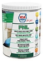 Ica For You FNL04 - Smalto Opaco all'Acqua per Legno e Ferro, Per Esterni e Interni, Alta Copertura, Grigio Luce, 0.75 L - FNL04-0075