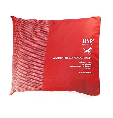 Moskitonetz Box Home/TRAVEL inkl. Transporttasche Ösen und Schnüre - für Doppelbetten - das Original von RSP ® (Rot ohne Eingang)