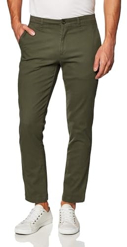 Amazon Essentials Herren Legere Stretch-Chinohose mit klassischer Passform, Olivgrün, 33W / 29L