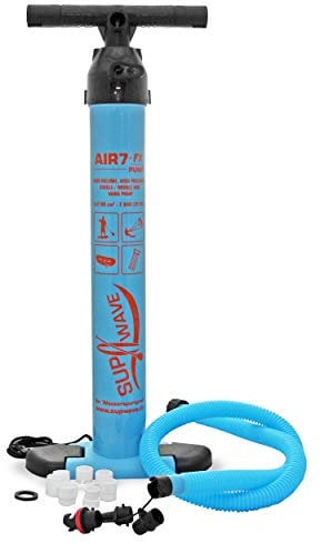 SUPwave® Air 7 Bomba de aire manual, bomba de pistón de doble recorrido de alta presión, para SUP, kite, bote hinchable, colchón hinchable