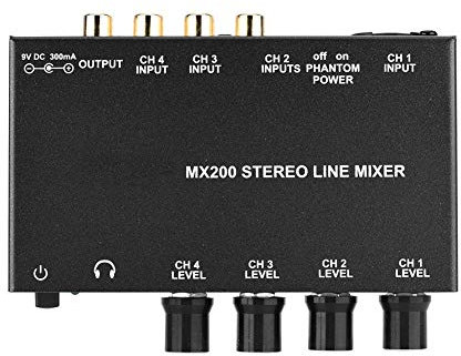 Zerone Sound Mixer Mini Noise Cancelling Karaoke Mixer 3 Channel Input And Output Stereo Sound Mini Dj Mixer(UK Plug)
