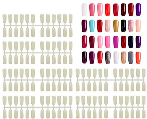 Segbeauty 720 Stück Natürliche Künstliche Nägel Tipps, Flachboden für Nägel Display, Buch, Polnisch Gel Farbe, Warenkorb Maniküre Salon Display Tabelle Kunst Dekoration Praxis