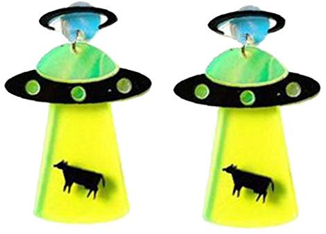 Bontand Acryl Geometric UFO Raumschiff Flying Saucer Baumeln Ohrringe Für Mädchen, Frauen, Schmuck