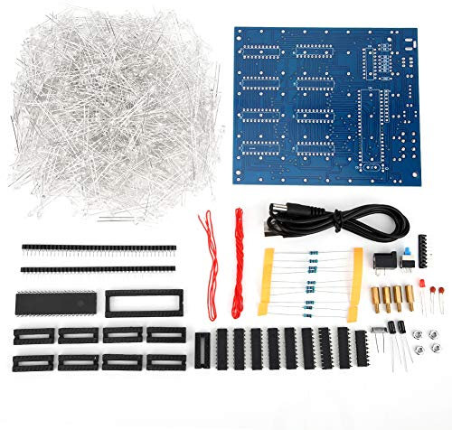3D LED Cube Bausatz DIY Kit, 8 x 8 x 8 cm Würfel Leiterplatte Licht, Lichtwürfel Für Kreative Geschenke Manuelle Elektronische Montage Enthusiasten