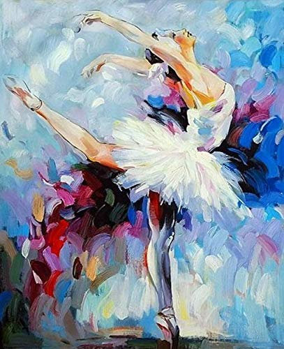 XXYHYQHJD Danseuse Ballerine Peinture par Numéro Chiffre pour Adultes Et Enfants sans Cadre à l'huile Numérique DIY Bricolage Fine Kits avec Brosses d’Art Loisir Créatif Acryliques Art Décoration