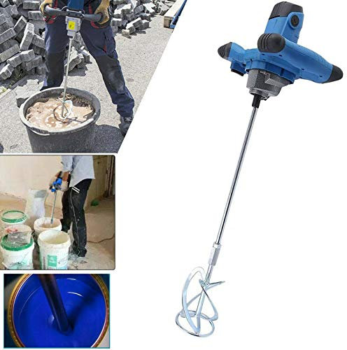 2600W Rührwerk Farb-Mörtelrührer 1500U/min Ø 120mm 6-Gang-Getriebe M14 Mischer Betonrührer Rührer Rührgerät Mörtel Betonrührer für Farbe,Putz & Estrich,Mörtelrührer