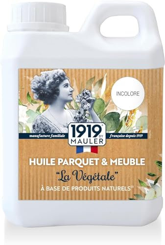 1919 BY MAULER - Huile Parquet & Meuble La Végétale - Produit Anti-Rayure, Anti-Tache pour Boiseries - 2,5 L, Satiné