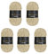 Wollbiene Softy 5 x 100 Gramm chenille wolle zum häkeln Strickwolle, Babywolle, 500 Gramm Chenille Wolle Super Bulky crochet yarn (beige 05)