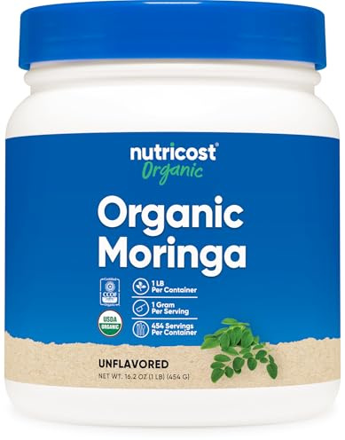 Nutricost Organic Moringa Powder 1LB (16oz) Vegetarian Friendly, Non-GMO