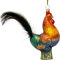 SIKORA BS739 Hahn mit Federschwanz Christbaumschmuck Glas Figur Weihnachtsbaum Anhänger - Premium Line