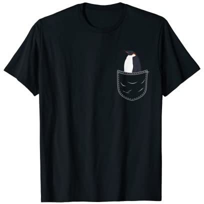 Pinguin in Brusttasche Tasche Pinguin T-Shirt