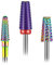 [Upgraded]Depvko 3Pcs Nail Drill Bits Set, 5 in 1 Drill Bits for Nails 3/32 Inches, Tapered Barrel and Cone Shape Carbide Nail Drill Bits for Acrylic or Gel Remover (Rainbow)