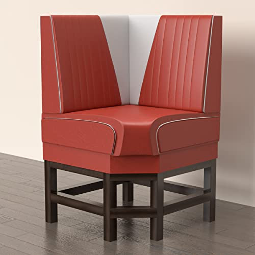 GGMMÖBEL Diner Vegas 1 | Diner Eckbank | B:H 64 x 133 cm | V-Steppung | Rot | Leder | American Diner Möbel, American Hochbank, Thekenbank