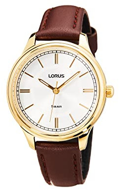Lorus Damen-Uhr Quarz Goldauflage mit Lederband RG212VX9