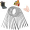 10 Stück Rund Stricknadeln mit Metall Kabel,Edelstahl Rundstricknadeln, Stricknadeln, Kleine Größe Rundstricknadel Set, Ergonomische Stricknadeln Rundstricknadel für Socken, Ärmel, Untersetzer