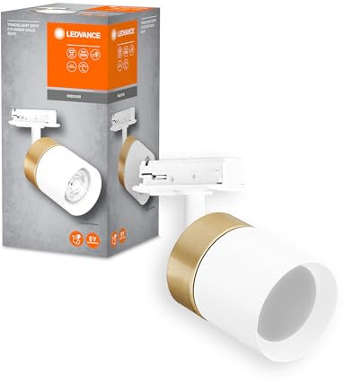 LEDVANCE TRACKLIGHT Schienensystem-Leuchtenkopf, gold/weiß, mit GU10-Sockel, kann mit einfacher oder smarter Lampe bestückt werden, smart, WiFi, loftartiges Design, Schutzklasse IP20