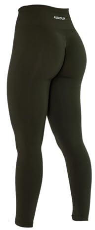 AUROLA Workout-Leggings für Damen und Mädchen, nahtlos, mit Bauchkontrolle, für Fitness-Studio, Sport, Yogahose, aktive Menschen, Zypresse, X-Klein