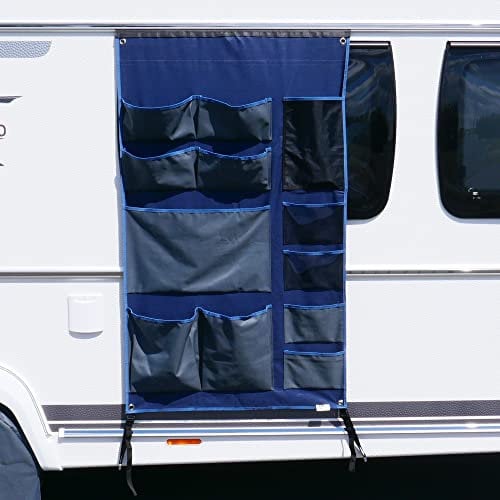 your GEAR Caravan Organizer – Hängeregal/Hakenleiste für Wohnwagen 45-140 cm | Varianten Pocket, Shoe, Tablet, Wide, Mesh, Hook | Camping Aufbewahrung 4-12 Fächer (Tablet | 140 x 85 cm | 12 Fächer)