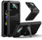 seacosmo Cover per Samsung Galaxy Flip 4, Metallo Supporto Antiurto Militare Silicone Custodia Robusta Protettiva Case Compatibile con Samsung Galaxy Z Flip 4, Nero