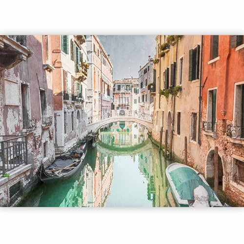 murando Fotomurales Venecia 200x140 cm XXL Papel pintado tejido no tejido coración Pared corativos Murales morna Diseno Fotográfico Gran Canal Ciudad Barco d-B-10008-a-a
