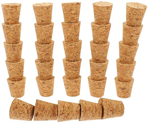 Zerodeko Flaschenkorken Zum Basteln 30 Stücke Konischer Korken Korken Flaschenstopfen Flaschen Verschlussstopfen Natürliche Weinkorken Ersatz Korken Flaschenstopfen 15Mm Korken