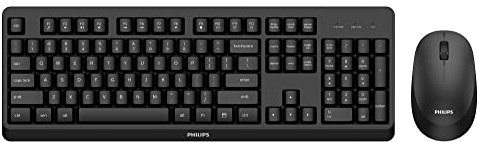 PHILIPS Serie 3000 SPT6307BL - Set tastiera e mouse - wireless - 2,4 GHz - QWERTY - nero