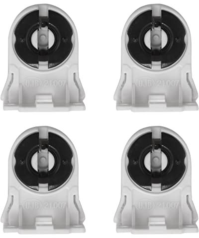 KVSERT 4x T8 Leuchtstofflampenfassung, Schwarz, Kunststoff, Mittel, Sockel