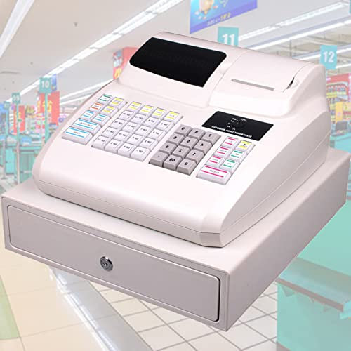 ROGHA Elektronische Registrierkasse, Tastatur mit 48 Tasten, LED-Registrierkasse, für Kleine Unternehmen, Einzelhändler, Supermärkte, Lebensmittelgeschäfte, Bequemlichkeit