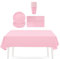 Aisszhao Solid Color Pink Tableware Set Decor,20 Paper Napkins 16 Cups Plates in Pink,1P Large Plastic Tablecloth Disposable Birthday Decorations for Him,Her, Men,Women,Adults Party,Kids Party