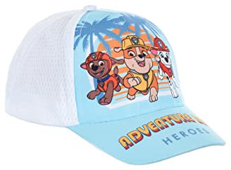 Paw Patrol Rubble Marshall Zuma Baseball-Cap Mütze Kappe Sommer-Hut, Farbe:Weiß, Größe:52