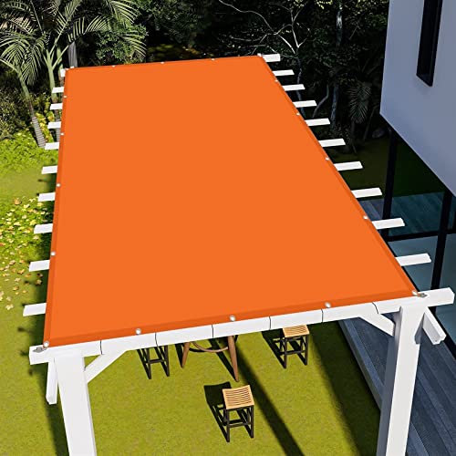 Rechteck Sonnenschutz Segel 1.4x5M Windschutz Rechteck Terrasse Camping Segeltuch Pergola 98% UV Schutz Leinen inkl Befestigungsseile, Orange