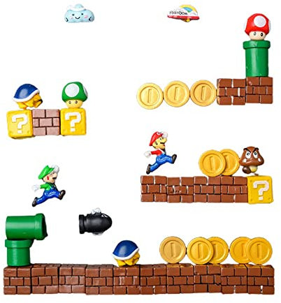 FASHION YO 10/40 Stück Super Mario Bros Kühlschrankmagnete, 3D-Actionfiguren, Kinder-Memo-Partytütenfüller, Brett, Geschenk, Kühlschrank-Aufkleber (40 Stück)