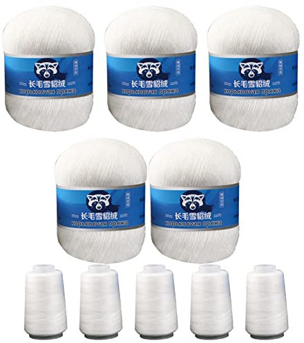 Fulenyi 10 Pack Kaschmir Soft Nerz-Samt Wolle Garn für Handstricken, Lange Plüschwolle Häkelgarne für Herbst Winter Luxus(L: 5 x 340 ; S: 5 x 350)