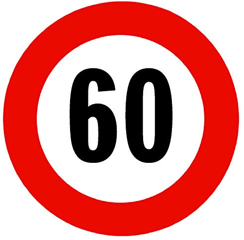 Segnaletica stradale (limite di velocità 60 Mph) targhe e cartelli per esterni in alluminio 30,5 x 30,5 cm