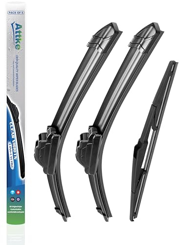 3 Wischerblätter 66.0 cm + 48.3 cm Frontwischer + 40.6 cm Heckwischerblätter für Toyota Prius 2010-2015/Sienna 2012-2015-OE Original Qualität (3 Stück)