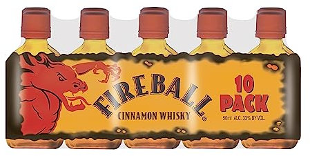 Fireball Cinnamon Whisky - Pack de 10 miniaturas de 50 ml