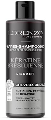 Sulfatfreie Spülung Brasilianisches Keratin (gewelltes Haar) 500 ml Lorenzo Professional