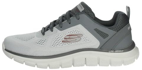 Skechers Seguimiento Más Amplio, Zapatillas de Deporte Hombre, Malla de Ingeniería Gris PU Charcoal Trim, 40 EU