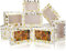 Honoson 24 Stück Weihnachtsplätzchenboxen mit Fenster, 22,9 x 16,3 x 8,1 cm, Goldfolie, weiß, Bäckerei-Boxen, Weihnachten, Schneeflocke, Weihnachtsbaum, Elch, Glocke, Leckerli-Boxen für Desserts,