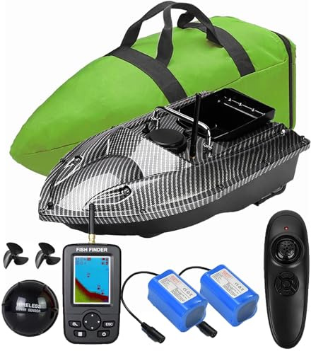 Bateau amorceur,12000mah Batteries de grande capacité Bateau amorceur pêche ,500m Télécommande,1.5kg Trémie de chargement.résistant au vent et aux vagues,avec sac à main. peche carpe.(Size:Bait Boat 1