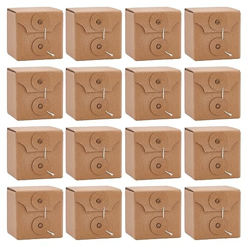 BENECREAT 16 Stück Wellpappe, 7x7x7 cm Quadratische Kraft-Faltschachtel Mit Deckel, Schmuck-Mini-Pappschachtel Zum Verpacken von Geschenken, Versand Und Lagerung