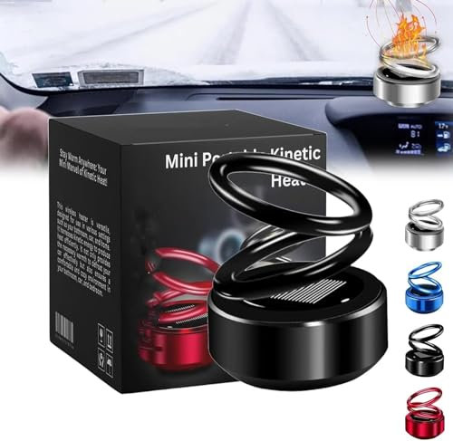 Tragbare Kinetische Mini Diffusor, Mini Diffusor Kinetische Diffusor,automatisch rotierende Solar-Doppelring-Diffusor, Kinetische Diffusor Für Fahrzeuge, Wohnzimmer (Black)