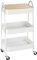 HOMCOM Desserte Chariot de Rangement en Acier à roulettes avec 3 Niveaux, Plateau MDF, poignées dim. 45L x 31l x 79,4H cm Blanc