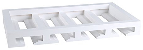 ALEjon Portabottiglie in legno portabicchieri sospeso - Finitura bianca, design a sospensione capovolta, quattro slot