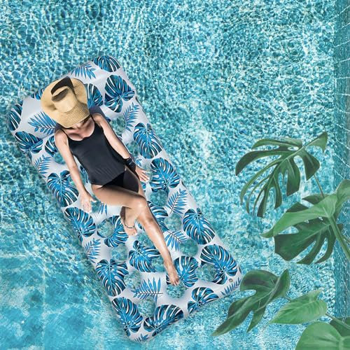 May Huang Bouée Piscine, Flotteur Piscine 4 en 1, Flottantes Hamac Gonflable, Hamac d’Eau Plage Portable, pour Plage, Partie, Vacances