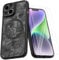 XIZYO Magnetic Case for iPhone 15 Plus Compatible with MagSafe, Cute Rose Floral Flower Shockproof Cover with 2 Screen Protectors, Girls Women Luxury Slim Soft TPU Bumper Phone Case, Black