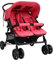 Kavolet Zwillingskinderwagen, Geschwisterwagen, Verstellbarer Faltbarer Zwillingsbuggy, Kinderwagen für Zwillinge und Geschwister, ultrakompakt zusammenklappbar, Rot 80x96x104cm